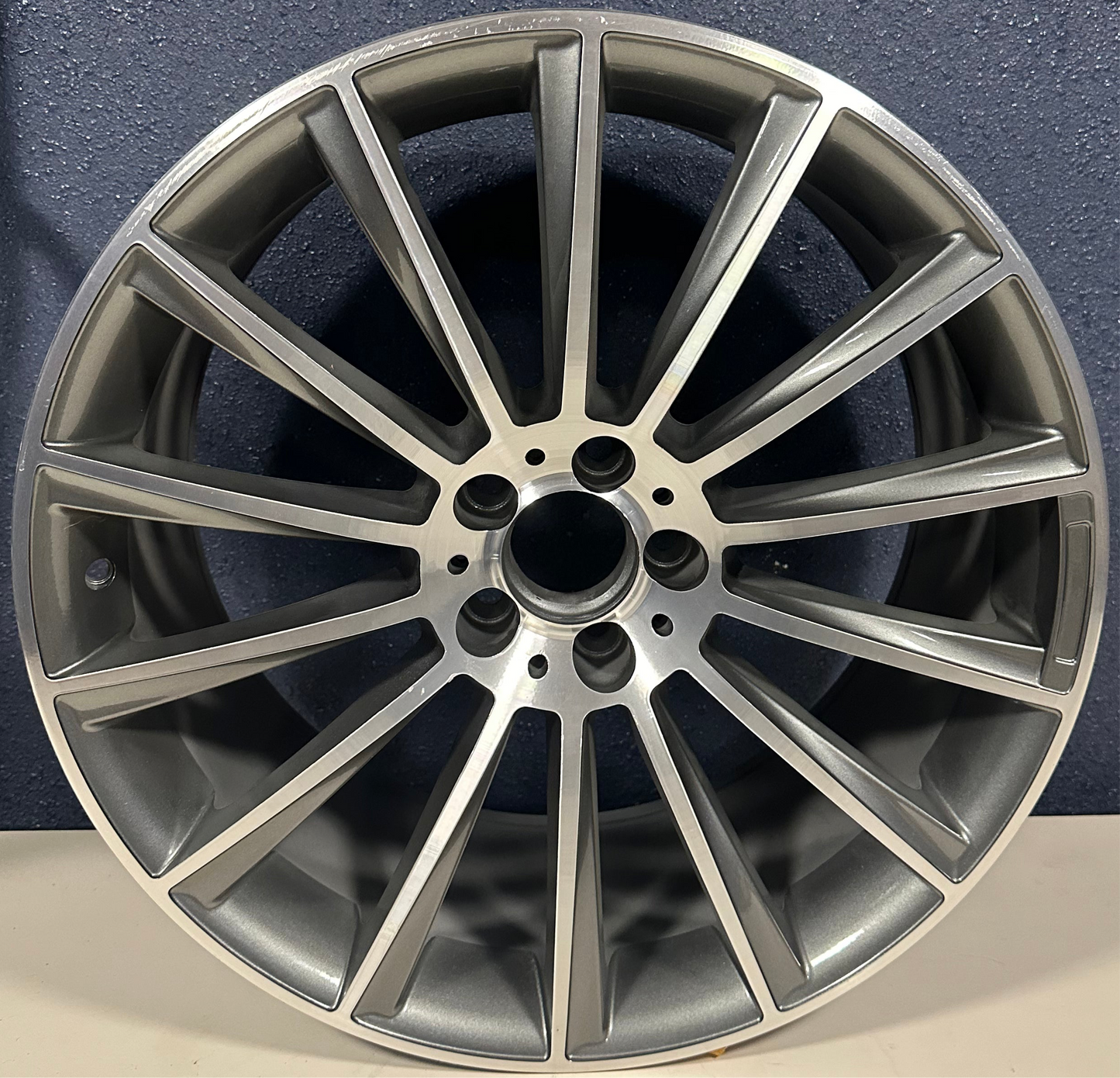 MERCEDES S-CLASS 14-20, 20x9-1/2, 14 spoke MACHINED CHARCOAL #85355 REPLICA