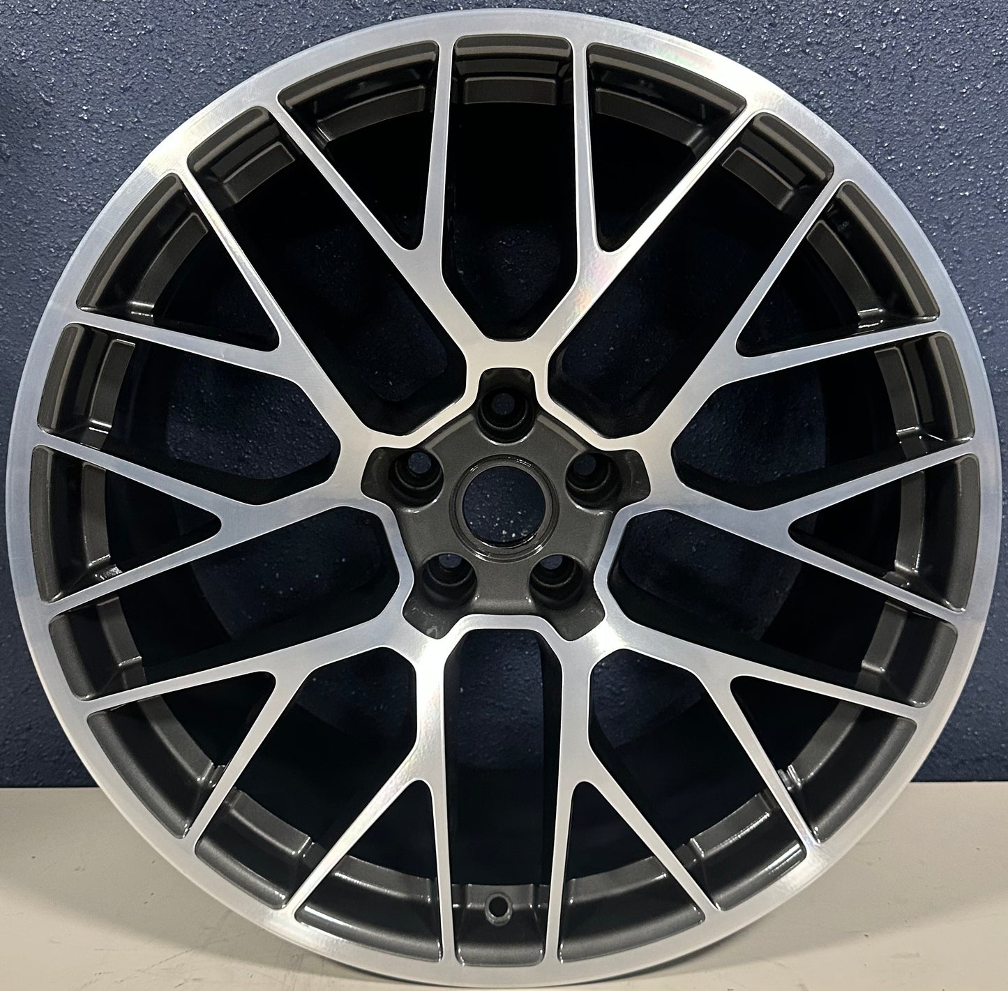 PORSCHE MACAN 15-18 20x10 REAR, 20 spoke, titanium finish 67471B